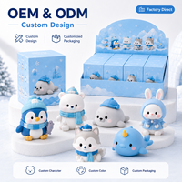 Figurines PVC personnalisées d'animaux arctiques mignons en boîte mystère : Ours polaire, Pingouin, Phoque – Jouets de collection Kawaii, mini figurines d'action en gros