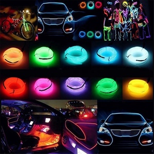 Iluminación Ambiental para Interiores de Automóviles, Tira LED Flexible, Tubo de Luz Fría <span class=keywords><strong>EL</strong></span> con USB, Decoración para Automóviles, Lámpara Ambiental - Product Image 5