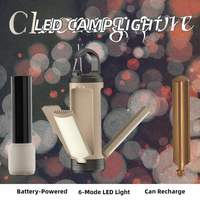 Lanterne de camping LED portable à 3 feuilles, corps en ABS rechargeable, lampe torche 6 modes avec lumière suspendue pour le camping en plein air