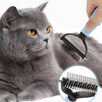 Brosse de toilettage double face pour animaux de compagnie, outil démêlant et anti-chute pour chiens à poils longs, vente en gros