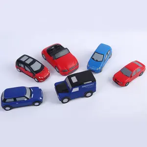 Personalisasikan mainan bola stres berbentuk mobil SUV busa PU kustom promosi mainan anak