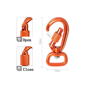 Mosquetón de Aleación de Aluminio 7075 de Alta Calidad 4KN para Escalada y Uso Industrial Pesado con Gancho Giratorio, Logotipo Personalizado, Correa Pequeña para Perro con Tornillo - Product Image 4