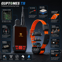 Rastreador GPS para Perros GUPTOMES con Dispositivo Portátil VHF de Largo Alcance de 15 KM - Collar Impermeable IP68, Rastreo en Tiempo Real de hasta 20 Perros