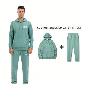 Ensemble de survêtement unisexe de haute qualité avec logo personnalisé brodé pour hommes, idéal pour la gym et le sport, grandes tailles, caractéristiques hivernales - Product Image 2