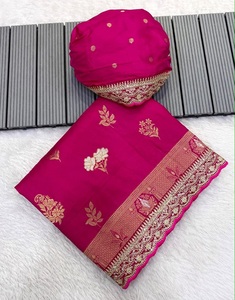 Sari de créateur Pure Khadi Dol La avec bordures Kanchi, élégant, traditionnel, pour femmes indiennes, tenue de fête, protection solaire, séchage rapide, tissé à la main - Product Image 1