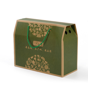 Gạo bánh bao bao bì hộp carton sóng có thể gập lại các tông thực phẩm giấy đóng gói Kraft zongzi Hộp quà tặng với dây thừng xử lý - Product Image 1