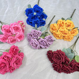 Fleurs artificielles pour la décoration <span class=keywords><strong>de</strong></span> la maison et <span class=keywords><strong>de</strong></span> mariage, Mei Kai, 7 têtes, grande rose <span class=keywords><strong>en</strong></span> forme <span class=keywords><strong>de</strong></span> corne - Product Image 3