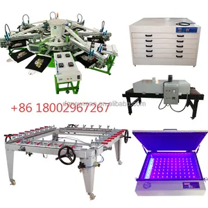Carousel Automatic 6 Color 14 Station Full Kits T-shirt Silk Screen Printing Machine For Garment Cloths Fabric