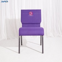 Chaises de prière d'église en fer empilables pour le cinéma en tissu durable