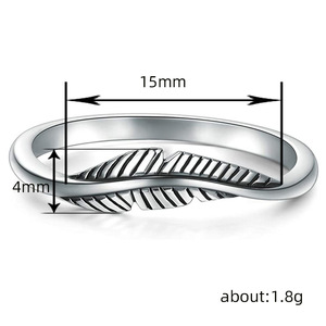 Anello Minimalista Europeo con Motivo a Foglia, Elegante e Versatile per Uso Quotidiano Femminile - Product Image 3