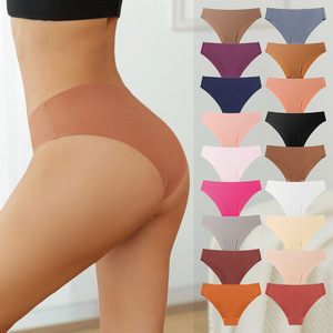Slip a perizoma traspiranti a vita alta senza cuciture, sexy <span class=keywords><strong>e</strong></span> morbidi per donna - Product Image 1
