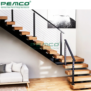 Nhà Máy Giá Nổi Cầu Thang Mono Ráp Dây Cầu Thang Cho Thương Mại Gác Mái Và Công Nghiệp Không Gian Gỗ Và Thép Thiết Kế Cầu Thang - Product Image 2