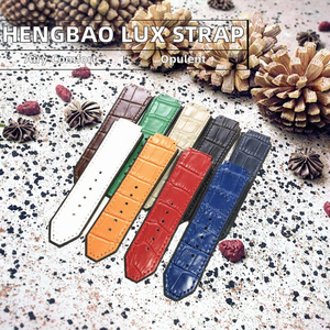 Bracelet de montre en cuir de silicone imperméable de luxe pour homme Maenwvo 25*19*22mm pour IWatch Interface convexe Boucle respirante - Product Image 2