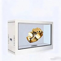 YINGTOUCH - Vitrina Transparente Holográfica 3D de 85 Pulgadas - Serie Empresarial Blanca, Pantalla Táctil Interactiva, Humano Digital Todo en Uno