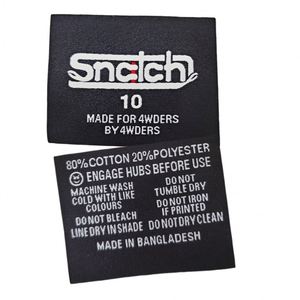 Diy Small Black Clothing Tags Woven Label for Wigs Custom Heat Cut Beige Woven Clothing Labels With Symbols - Product Image 1