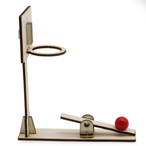 Wooden Basketball Launcher Desk Toy Educational Science <b>Kit</b> For Kids Age 4 6Y <b>DIY</b> Assembly Model - Product Image 1