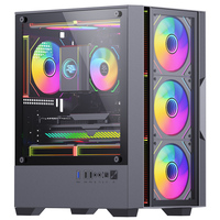 Boîtier d'ordinateur de jeu SNOWMAN MATX CS084 Pro Mid Tower, design intelligent, panneau en verre trempé, bonne gestion des câbles, noir, PC de bureau