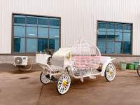 Chariot de Mariage Cendrillon Citrouille Rose Métallique - Transport Spécial à Vendre