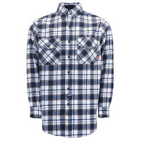 Kemeja Kerja Pelindung Api FR Wear NFPA2112, Kemeja FRC Bersertifikasi ASTM CAT2, Katun Flanel Anti Api, Motif Kotak-kotak, Pria, Ukuran XS-5XL