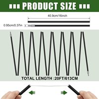 Yaocom Fiberglass 50.8 cm Poteaux de tente noirs pré-assemblés de remplacement pour camping, randonnée, voyage, activités de plein air et backpacking