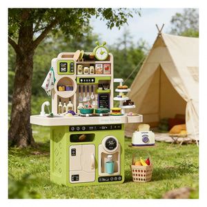 Kids Pretend Cooking Kitchen Toy Bench Refrigerator Sink <b>Storage</b> <b>Basket</b> Educational Exploration Family Joy Learning - Product Image 3