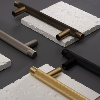 Poignées de cuisine de luxe en laiton massif poignées de meuble et bouton de tiroir moleté pour la décoration intérieure et la garde-robe en laiton massif