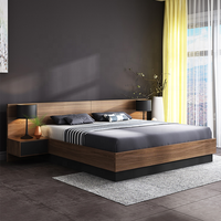 Lit Tatami Moderne et Simple avec Fonction de Rangement, Lit Nordique en MDF E1, Tailles 1.5/1.8m, Lit Double King/Queen Size, Ensemble de Meubles de Chambre