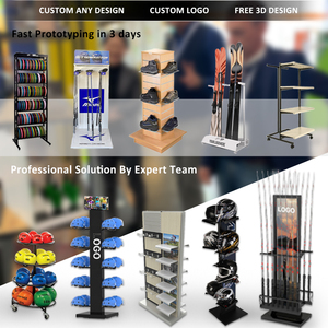 Rak Display Produk Olahraga Logam, Rak Display Lantai, Rak Display Sarung Tangan Baseball, Desain Bebas OEM ODM, Logo Kustom, Ukuran Sesuai Pesanan - Product Image 4