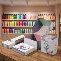 Boîtes d'expédition pliables personnalisées en gros, impression de logo, emballage en papier, boîtes en carton ondulé noires pour parfums et cadeaux