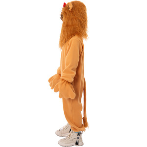 Disfraz de León Cobardizo para Niños, Disfraz de Halloween, Ropa para Actuaciones, 5-7 Años, Traje de Animal de Felpa Naranja - Product Image 4