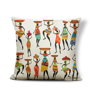 African Indigenous Women Ethnic Style Throw Pillowcase <strong>Without</strong> Core Retro Woman <strong>Cushion</strong> <strong>Cover</strong> - Product Image 2