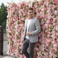 Mur de fleurs artificielles en soie de luxe, personnalisé, moderne, toile de fond florale dense, décoration intérieure pour événements, cabine photo de mariage bohème