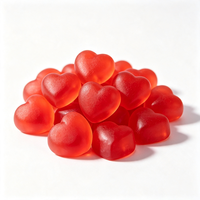 Halal rode hartvormige gummy snoepjes met fruit smaak, bulk verpakking voor Valentijnsdag, bruiloften, feesten, aangepaste private label.