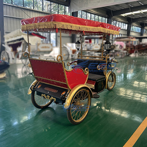 2026 High Quality Human Tricycle Sightseeing Car Passenger Car Cycle Rickshaws for Sale Rickshaw Retro <b>Pedal</b>-powered Tricycle - Product Image 3