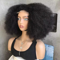 Perruque Afro Bouclée HD 200 Densité Fournisseur Pas Cher en Gros Letsfly Courte Afro Bouclée 4*4 Lace Wigs 100% Cheveux Humains pour Femmes Noires