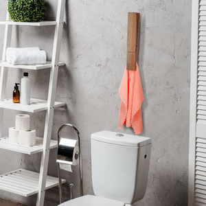 <span class=keywords><strong>Toallero</strong></span> de <span class=keywords><strong>Madera</strong></span> Extra Grande con Pinzas (para Baños) Moderno, Decorativo, de Pared, Impermeable, Multifuncional para el Hogar - Product Image 2