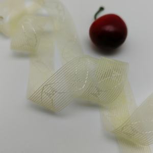 Cinta de encaje jacquard no elástica al por mayor, de alta calidad, personalizada, de 16 mm de ancho, transparente, transpirable, de nailon. - Product Image 3