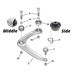 Pièces de suspension 3523CY 3523CX, silentbloc de bras de suspension pour Peugeot <span class=keywords><strong>206</strong></span> 307 308 3008 408 Citroën C-Triomphe C-Quatre C4L - Product Image 5