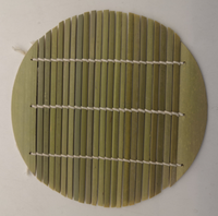 Tapis à sushi en bambou vert semi-circulaire écologique 16,5x16,5 cm, très vendu