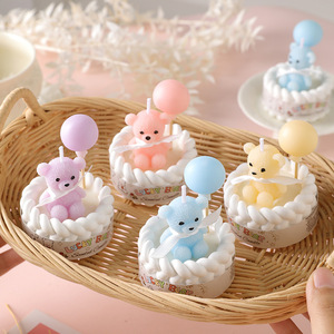 <b>Cute</b> <b>Bear</b> Cake Scented Candles Cartoon <b>Bear</b> Figurine Cake Shape Candle For Birthday Party Table Home Atmosphere Decor Wholesale - Product Image 4