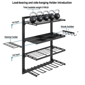 Organizador <span class=keywords><strong>de</strong></span> <span class=keywords><strong>herramientas</strong></span> eléctricas Montaje en pared, <span class=keywords><strong>organizadores</strong></span> <span class=keywords><strong>de</strong></span> <span class=keywords><strong>herramientas</strong></span> <span class=keywords><strong>de</strong></span> garaje y almacenamiento con soporte <span class=keywords><strong>de</strong></span> martillo Estantes <span class=keywords><strong>de</strong></span> almacenamiento resistentes <span class=keywords><strong>de</strong></span> 4 capas - Product Image 4