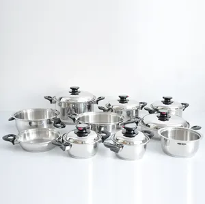 Kaisa Villa Cookware 16PCS Wide Rolled Edge Kitchen Ware edenberg Cooking Pot set for Home Kitchen Cooking