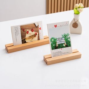 Solid Wood Photo <b>Frame</b> Display Stand Rectangular Horizontal Tabletop Beech Wood U Shaped Photo Holder For Study Entryway - Product Image 5