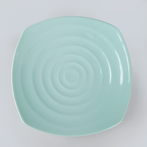Plato Plano de Melamina al por Mayor, Sin BPA, para Uso en Restaurantes y Hogares, Diseño de Remolino Verde Menta para Buffet y Comedor - Product Image 3