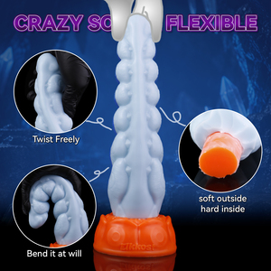 Dildo double couche coloré en silicone épais avec ventouse pour entraînement anal et vaginal, jouet sexuel pour adultes débutants - Product Image 2