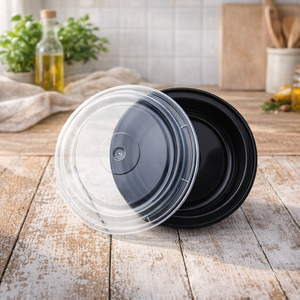 Conteneur alimentaire jetable en plastique PP résistant aux fuites avec couvercle, adapté aux aliments chauds et froids, préparation et livraison de repas - Product Image 1