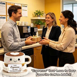 Cadeaux émotionnels faits à la main « Je t'aime », mug de voyage en crochet pour un anniversaire de mariage, cadeaux amusants <span class=keywords><strong>et</strong></span> romantiques pour les amateurs de café - Product Image 4
