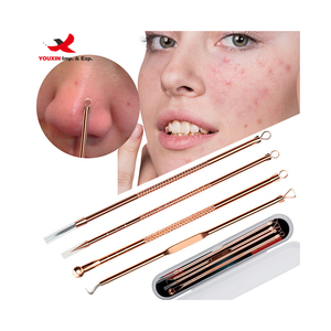 Lot de 4 extracteurs de points noirs professionnels pour le soin de la peau, or, argent, noir – Prix usine, vente en gros - Product Image 2