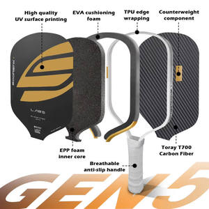 Juego de Palas de Pickleball Profesionales - 5ª Generación, Fibra de Carbono T700 Prensada en Caliente, Borde de TPU, Núcleo de Espuma de Alto Rebote de 16 mm, Aprobado por la USAPA - Product Image 4