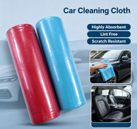 Handuk Gulung Pembersih Kaca Mobil, Handuk Pembersih Kaca Mikrofiber Polos untuk Rumah dan Dapur